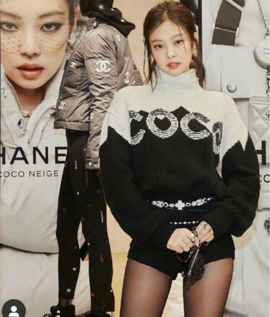 美品❣️シャネルCHANELジェニー着用ロゴカシミアニット - メルカリ