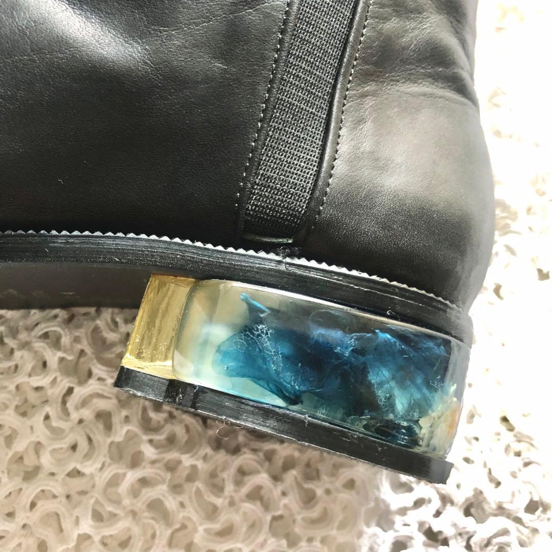 極美品⭐️MABATAKI美雨ショートブーツ《ヒールには本物の青い紫陽花✨》