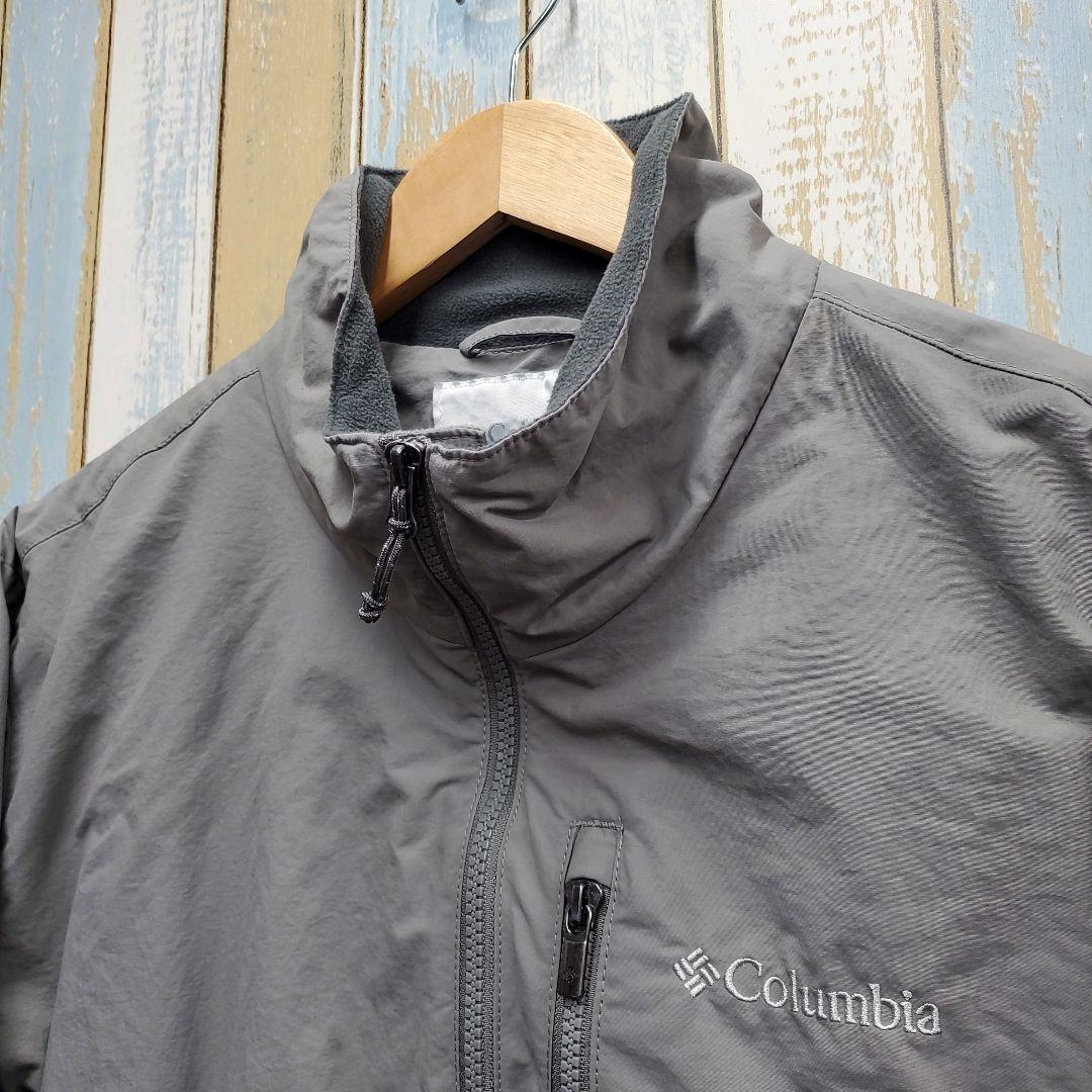 HA197☆コロンビア☆ジップアップナイロンジャケット☆ロゴ刺繍