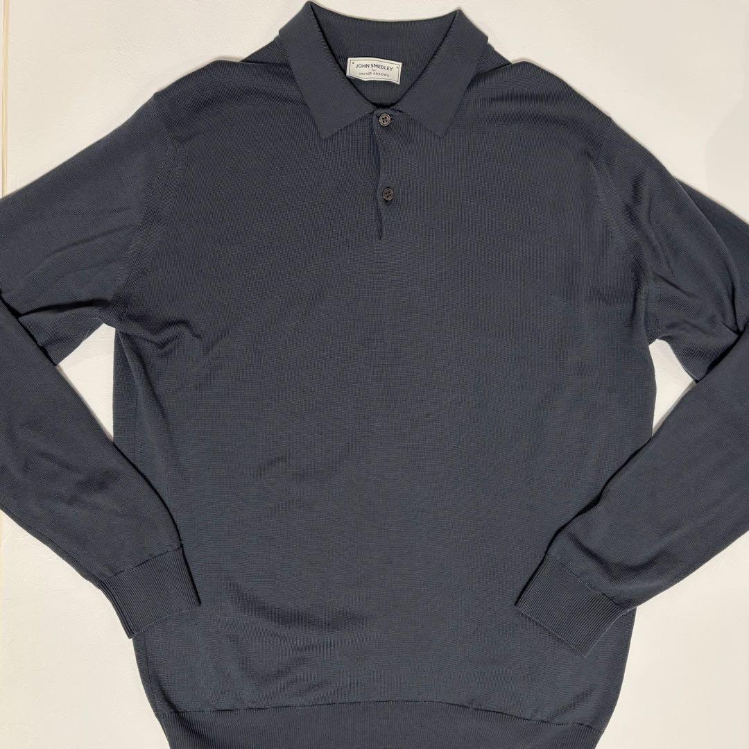 ジョンスメドレー×ユナイテッドアローズ メリノウール ニットポロシャツ グレーL 中古・古着通販】JOHN SMEDLEY (ジョンスメドレー) UNITED ARROWS