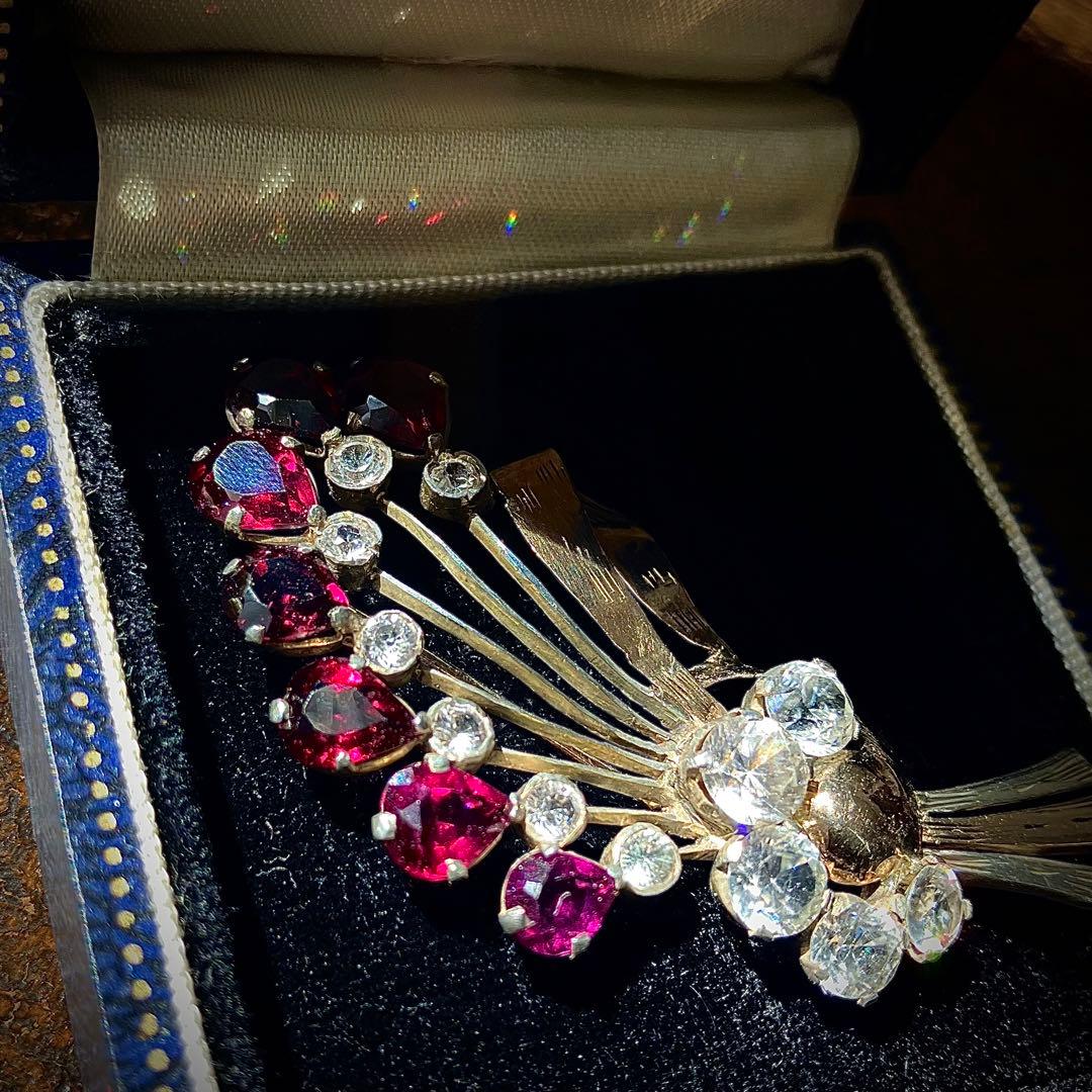 ビンテージ 天然ロードライトガーネット ブローチの通販はau PAY