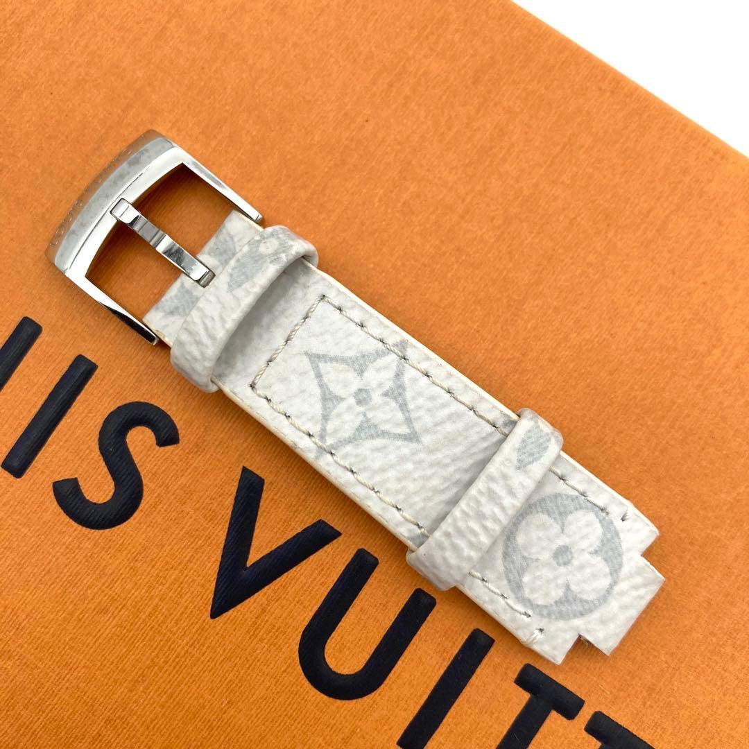 美品 ルイヴィトン タンブール ベルト モノグラム ワンタッチ ホワイト