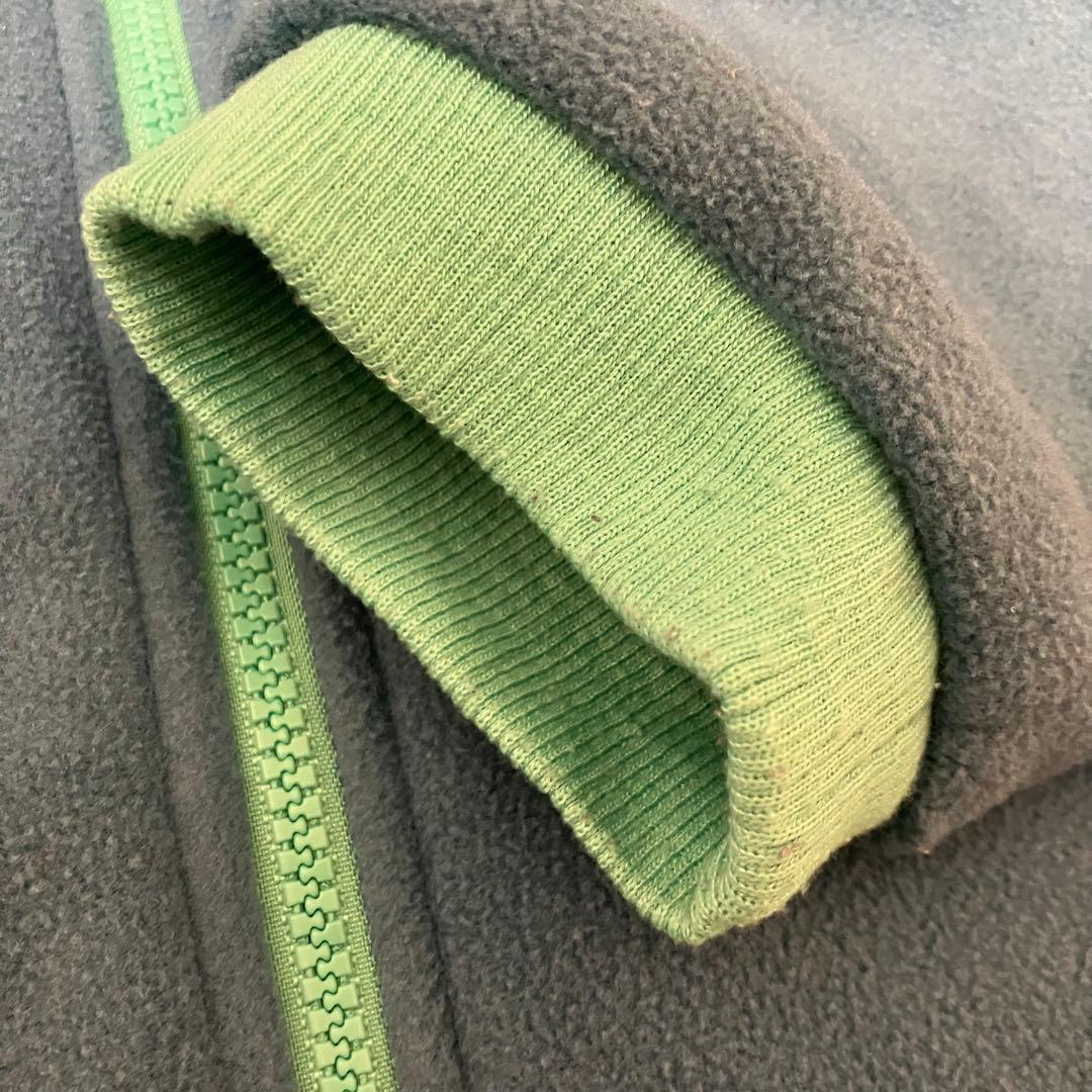 patagonia ロゴ入りリバーシブルブルゾン ジャンパー フリース 緑 青