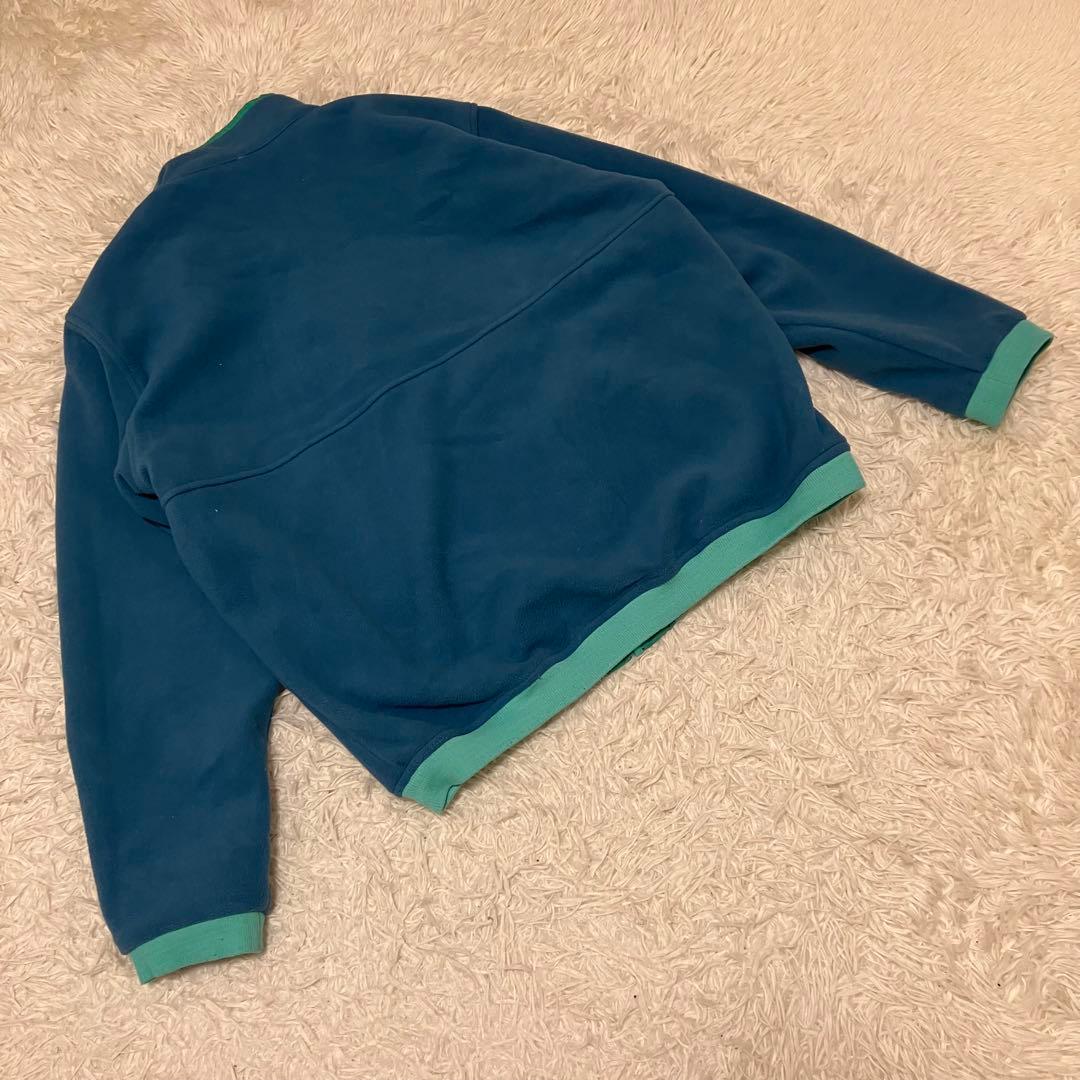 patagonia ロゴ入りリバーシブルブルゾン ジャンパー フリース 緑 青