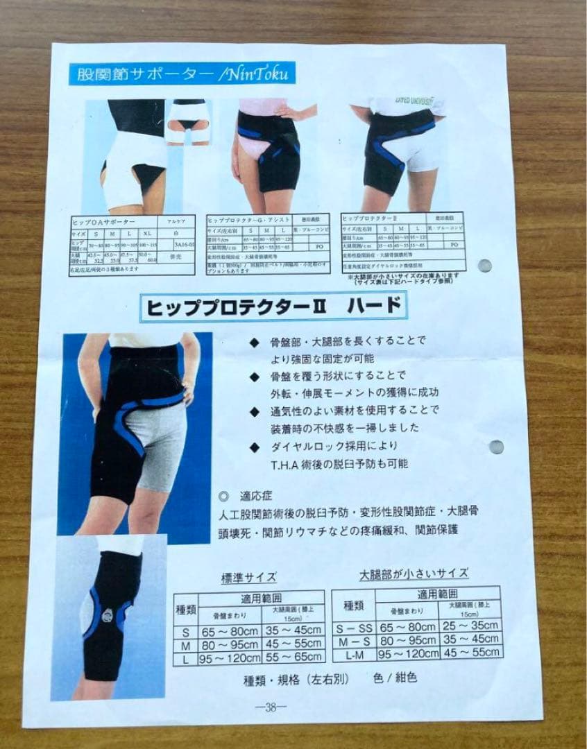 股関節サポーター/徳田義肢/ヒッププロテクターⅡ ハードMサイズ 右足