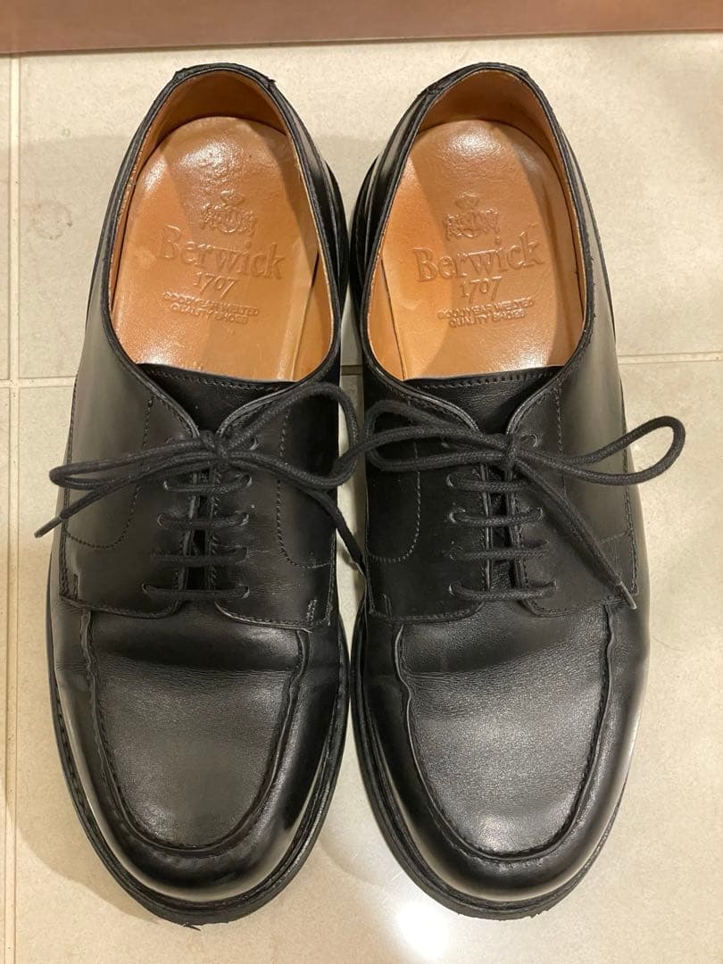 Berwick バーウィック Uチップシューズ 4477 サイズ5 24cm 黒 - メルカリ