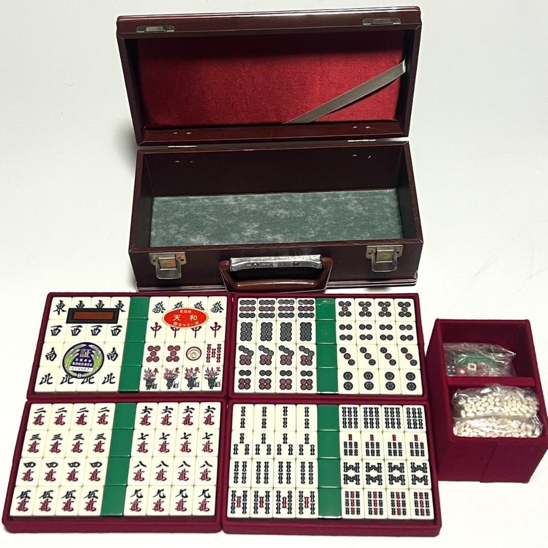 未使用品】高級麻雀牌 キングバード 天和 証紙付 背緑 昭和レトロ