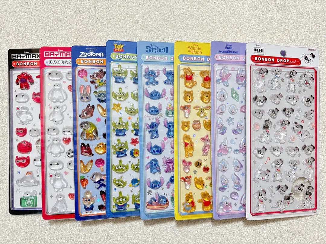 ディズニー ボンボンドロップシール 8点セット】大人気キャラクター