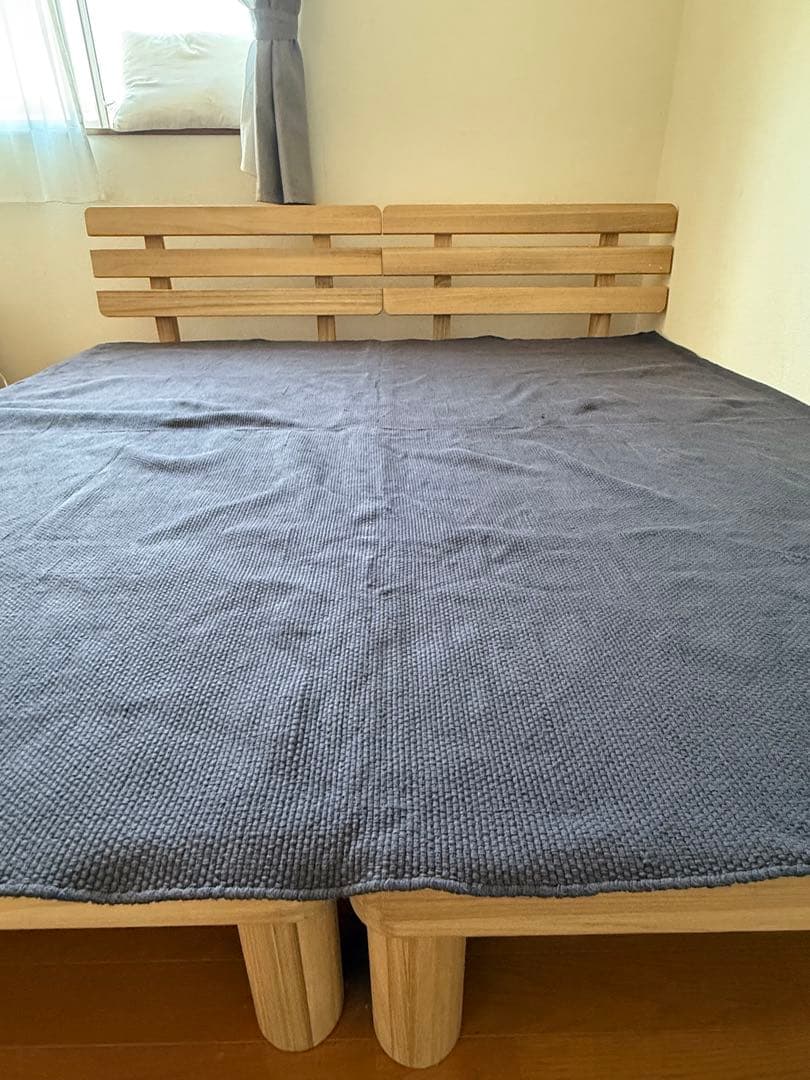 無印良品 インド綿 手織りラグ ネイビー色 200×200cm - メルカリ