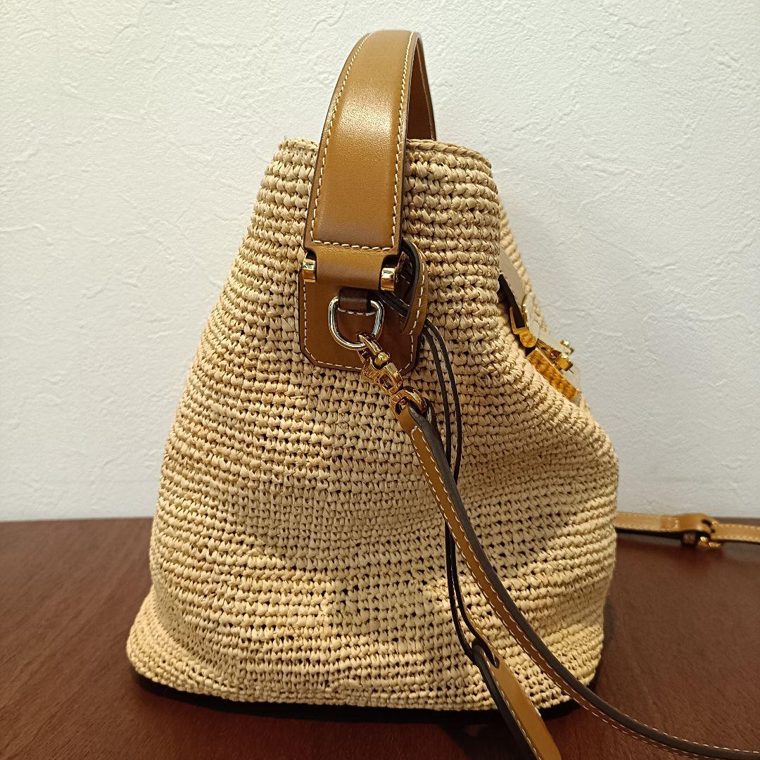 Mark Cross マーククロス ストロー バケツ トートバッグ かごバッグ