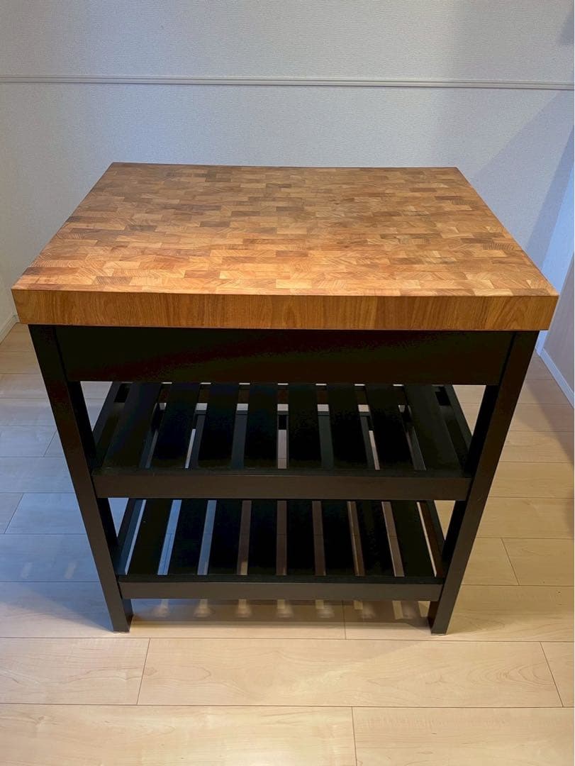 【IKEA】VADHOLMA ヴァドホルマ アイランドキッチン 作業台 VADHOLMA ヴァドホルマ アイランドキッチン, ブラック/オーク