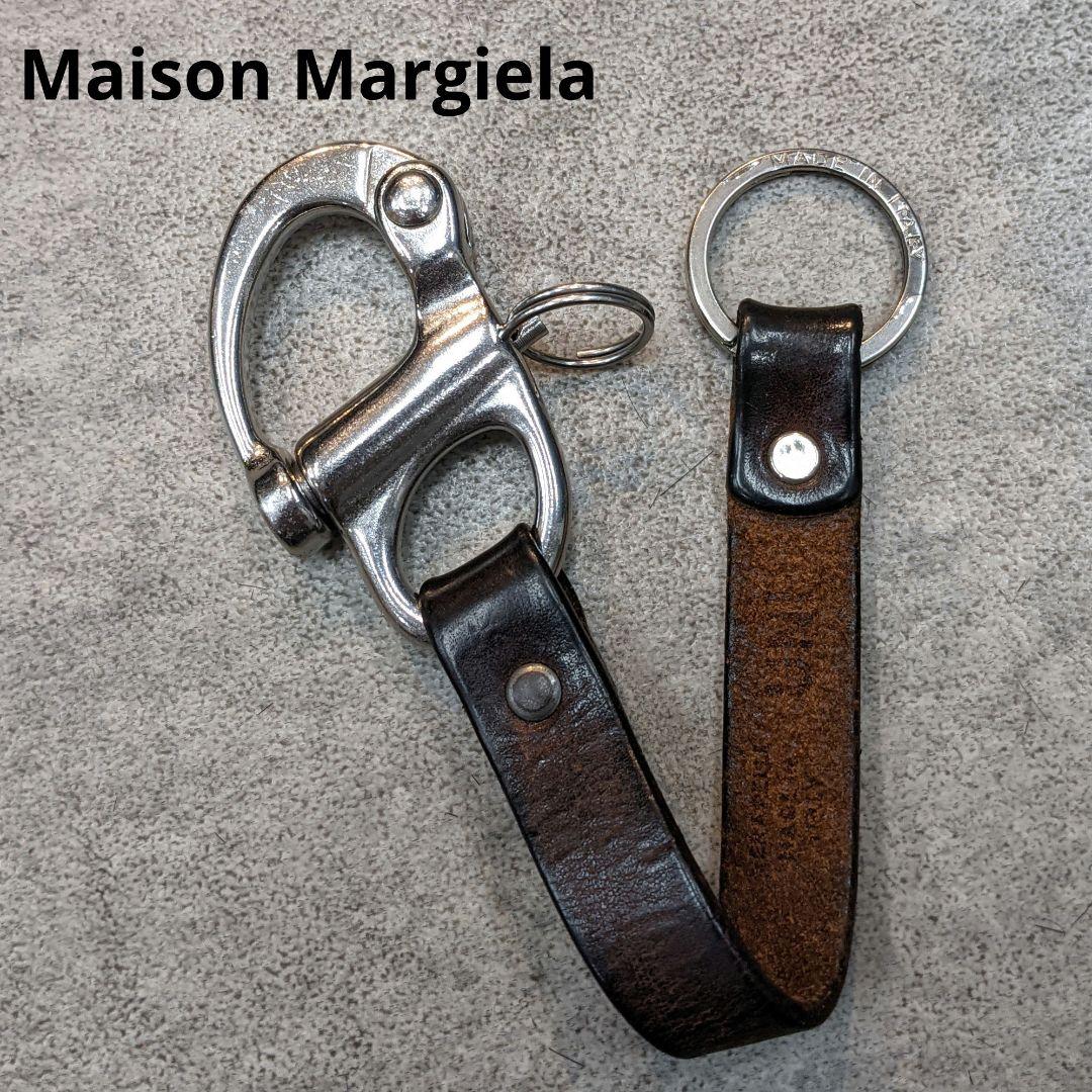 希少 マルジェラ カラビナ キーリング フック 鍵 レザー ブラウン 11
