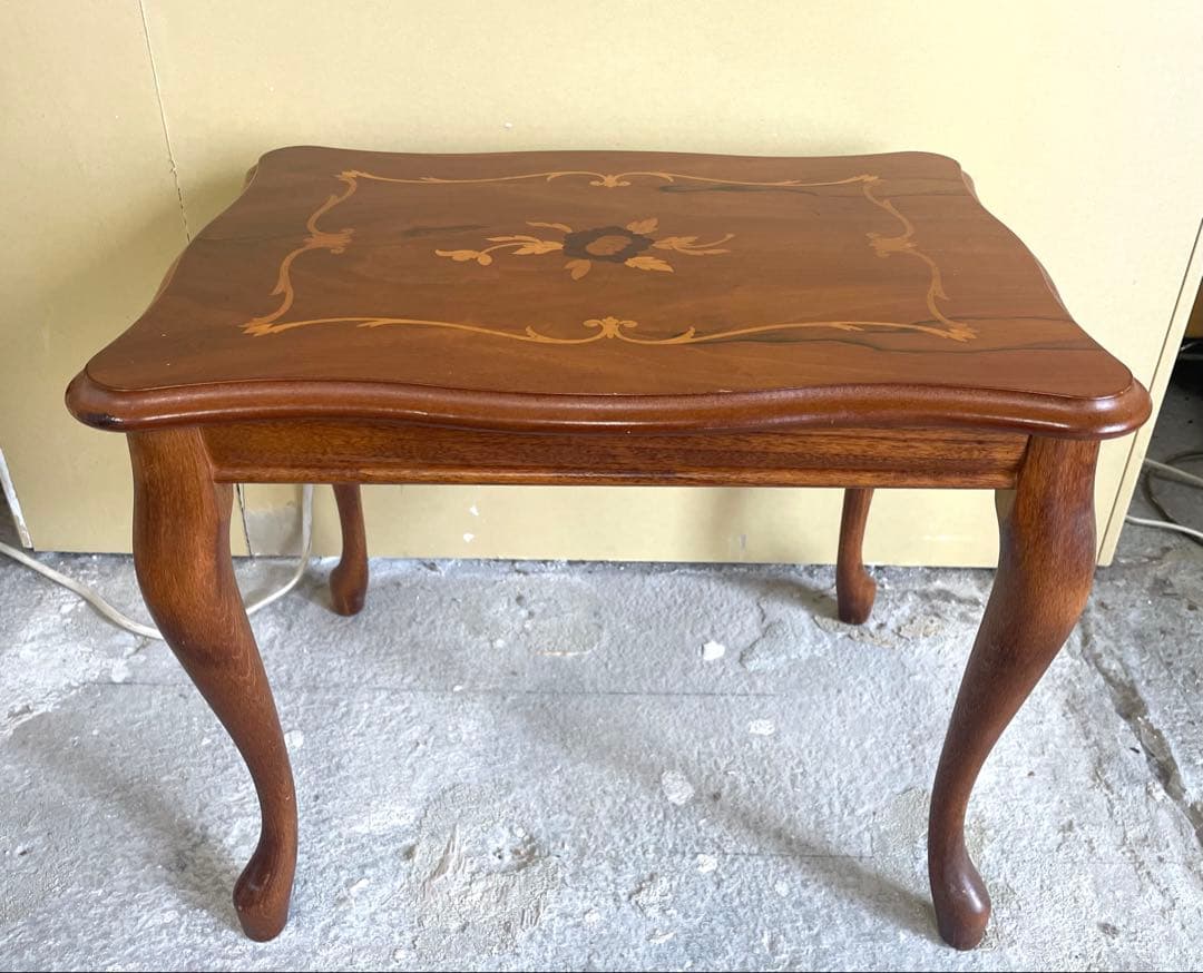 イタリア製 輸入家具 猫脚 象嵌 サイドテーブル アンティーク C - メルカリ