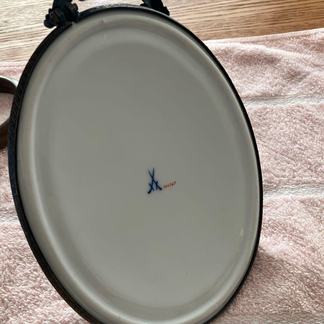 希少 マイセン 猫 壁掛け 飾り絵 プレート 猫の絵画 アンティーク