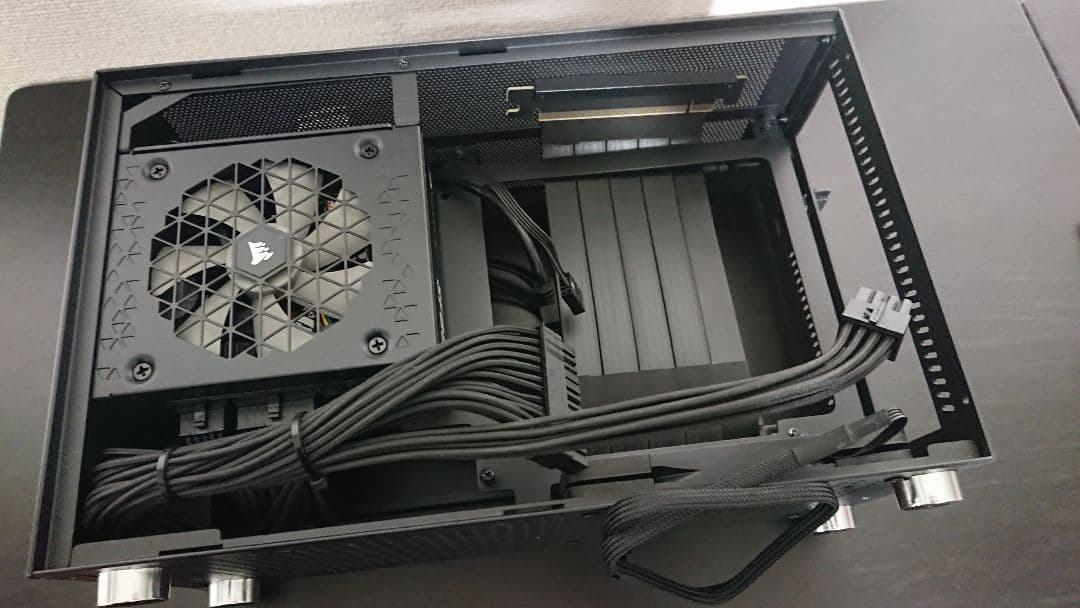 ミニITXPCケース＆SFX850W電源セット(ライザーケーブル＆ファン付き