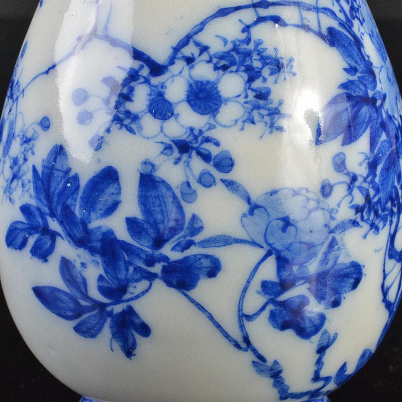 瀬戸焼 古瀬戸 染付 花蝶文 双耳瓶 H R7183 - メルカリ