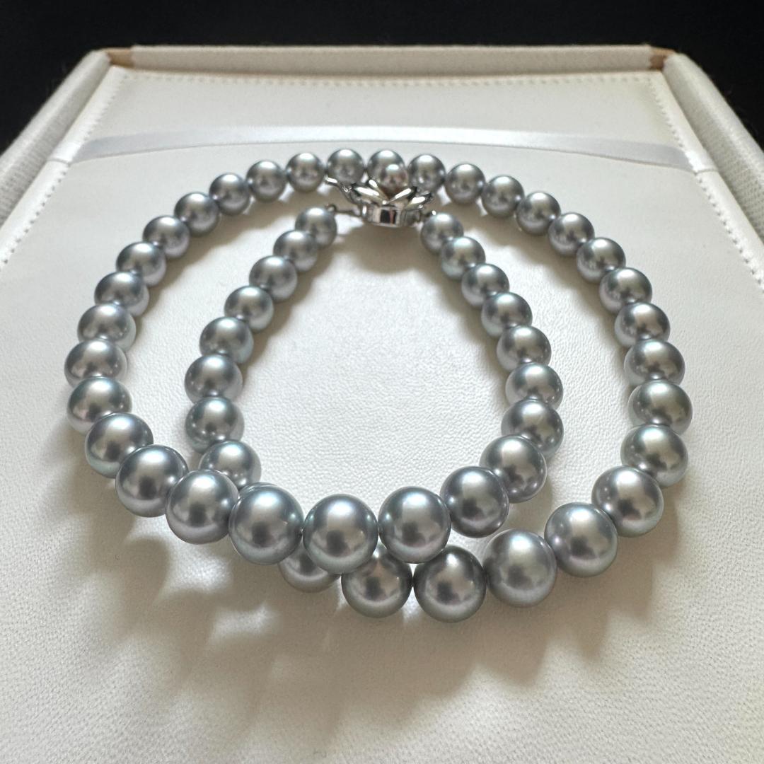 保証書付 高品質✨ 田崎真珠 アコヤ ブルーグレーパール ネックレス