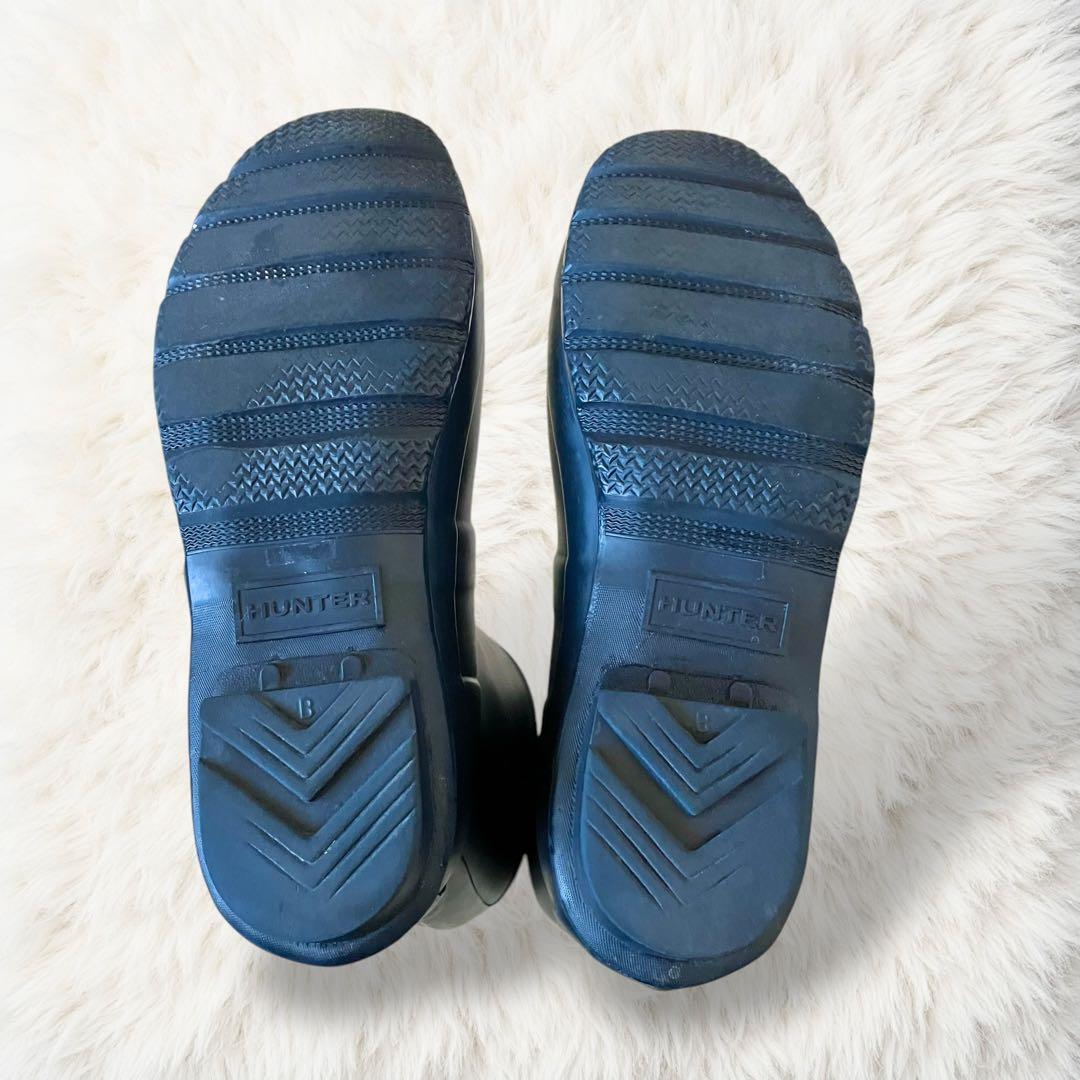 バックル ネイビー ハンター レインブーツ 24.0cm US7 38 ロング