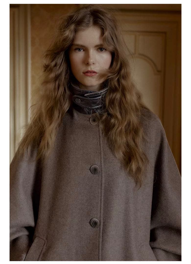 ZARA ウールケープコート コントラストカラー　XS -S