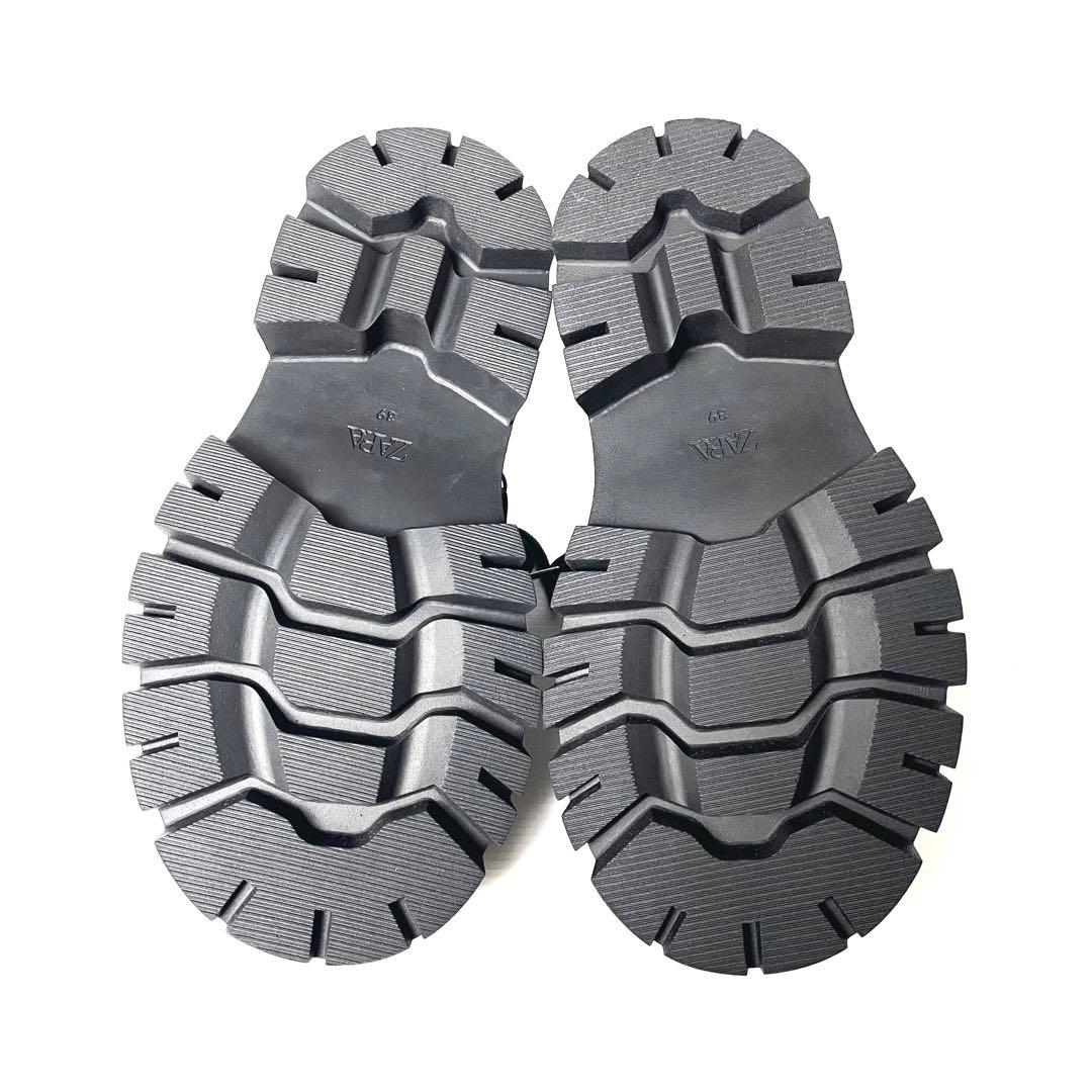 ZARA 新品 タグ付 25.5cm 39 マルチレース レースアップシューズ