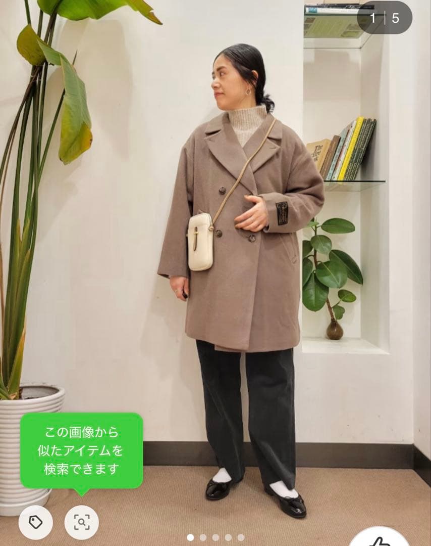 アーバンリサーチドアーズJAPAN FABRIC ミドルコート モカ Mサイズ