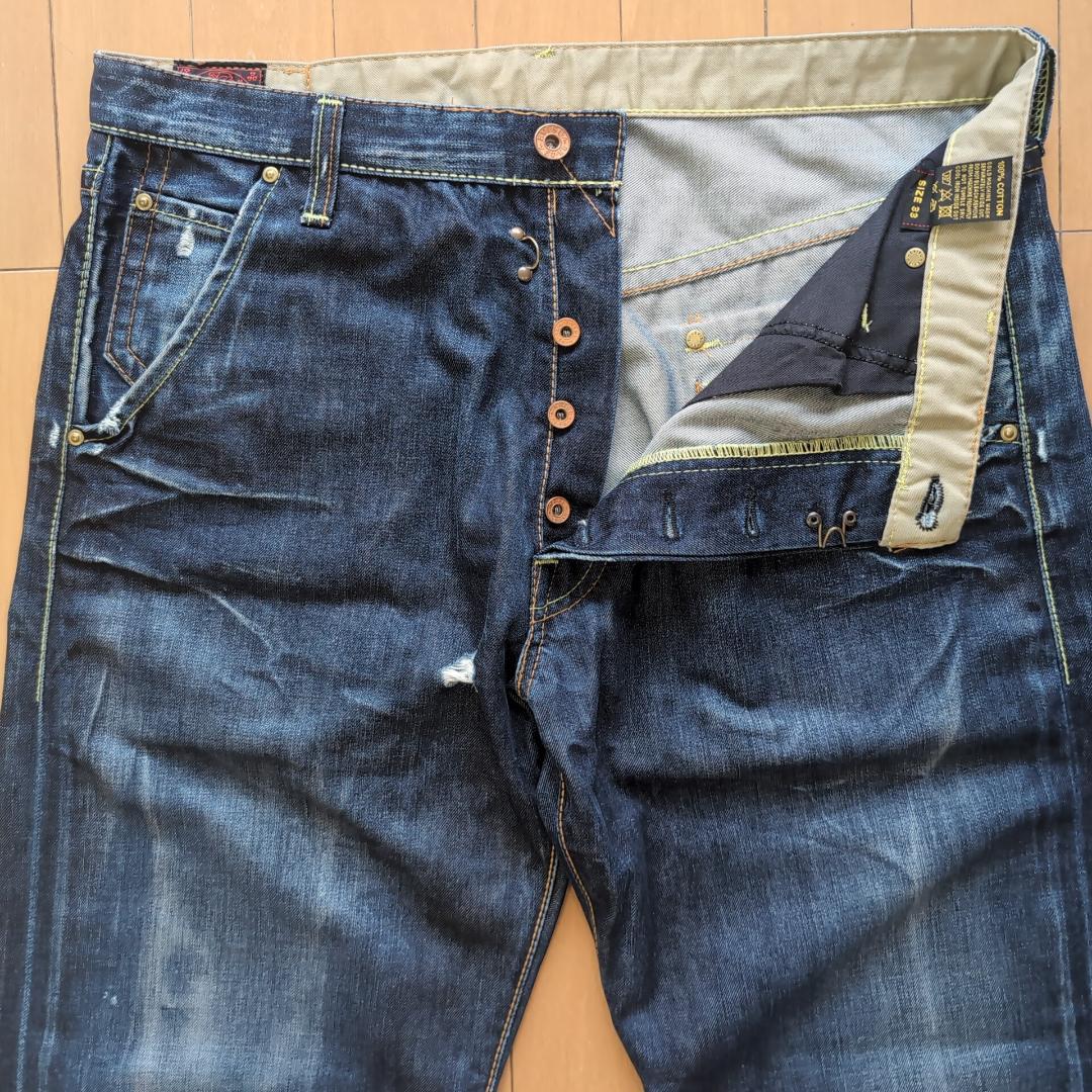 エヴィス EU ED ダメージジーンズ デニム 濃紺 33インチ 13F - メルカリ