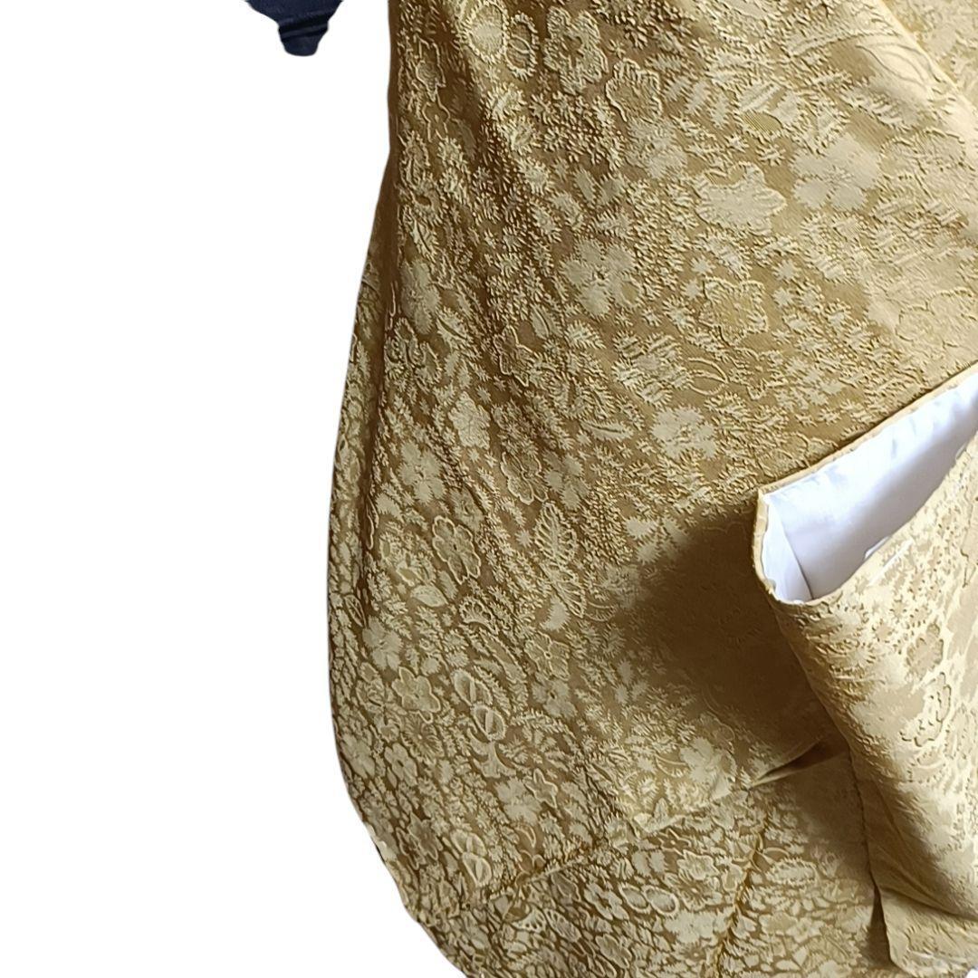 み*3様 ☆18 えっと 色無地 花地紋 山吹色 ふくよかさん トールサイズ