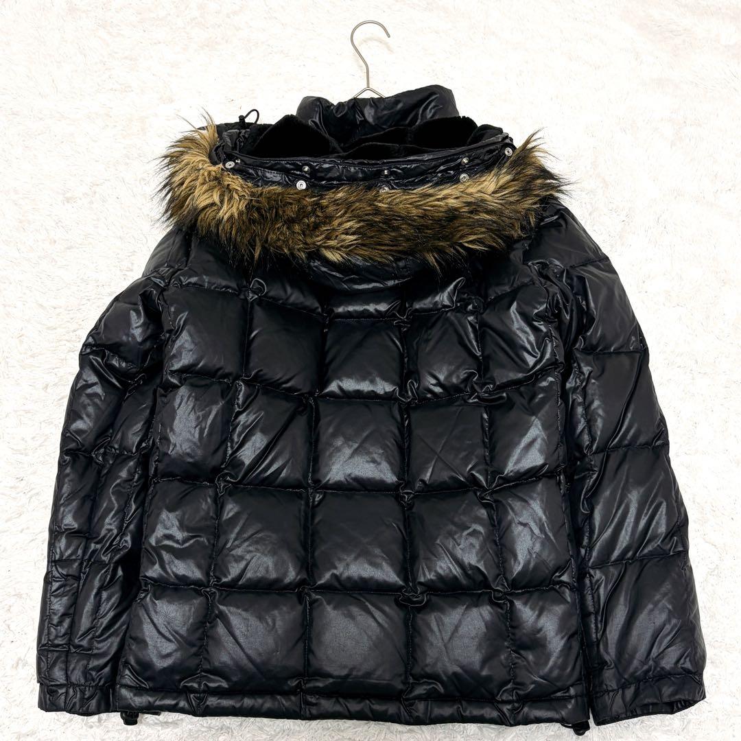 ユニクロ プレミアムダウン 黒 ファー付き 光沢 00s Y2K 平成 お兄系