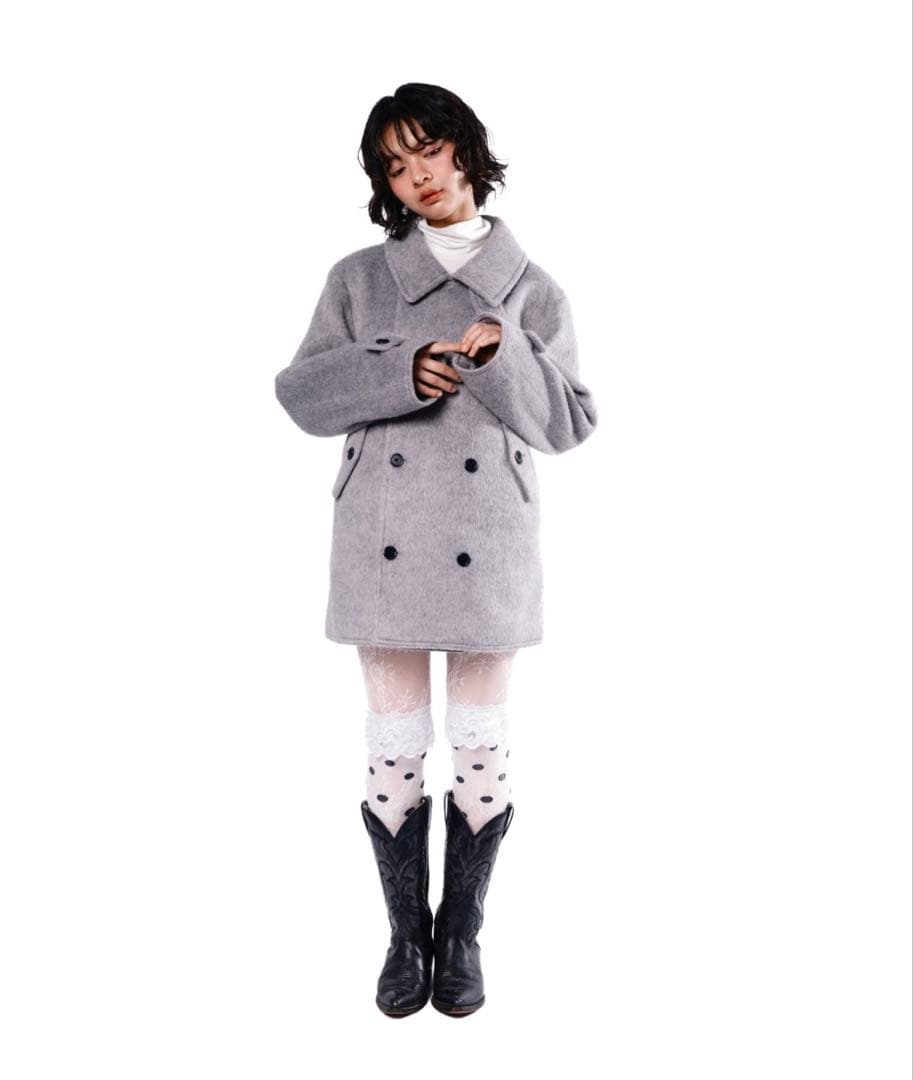 Smyeon Middle shaggy coat/ミドルシャギーコート グレー - メルカリ