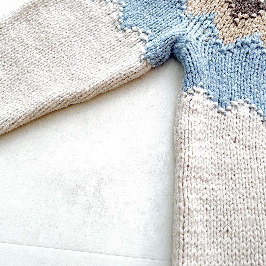 サボテン様】エリべフェアアイルニットノルディックニットハンドニット