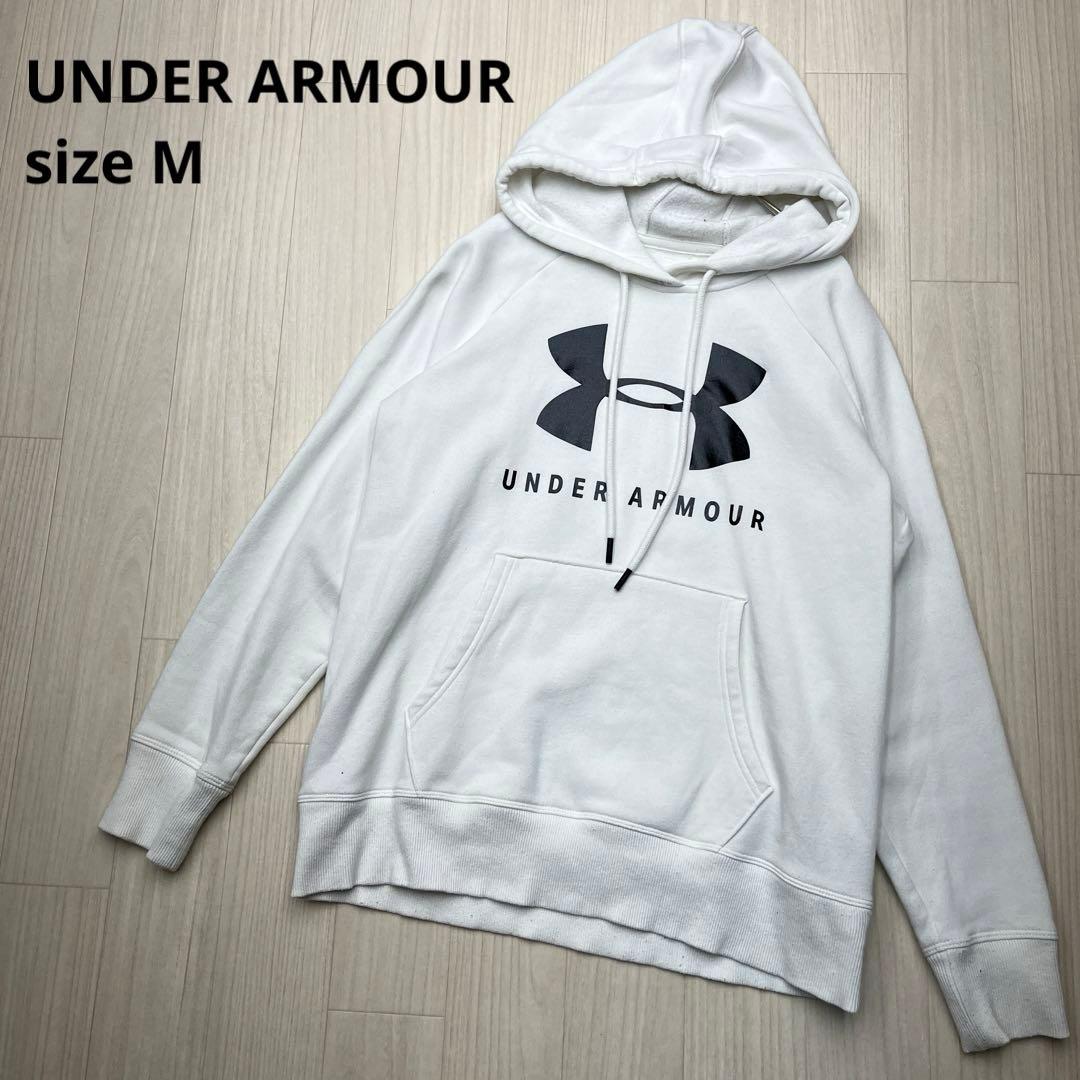 ○ UNDER ARMOUR アンダーアーマー プルオーバー パーカー 白 M - メルカリ