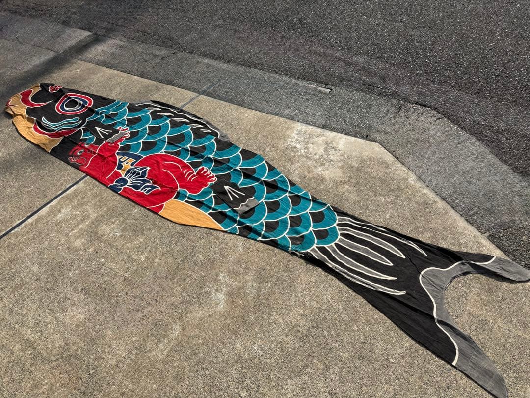 古布 木綿 鯉のぼり 二間 金太郎入 3.5m こいのぼりリメイク素材