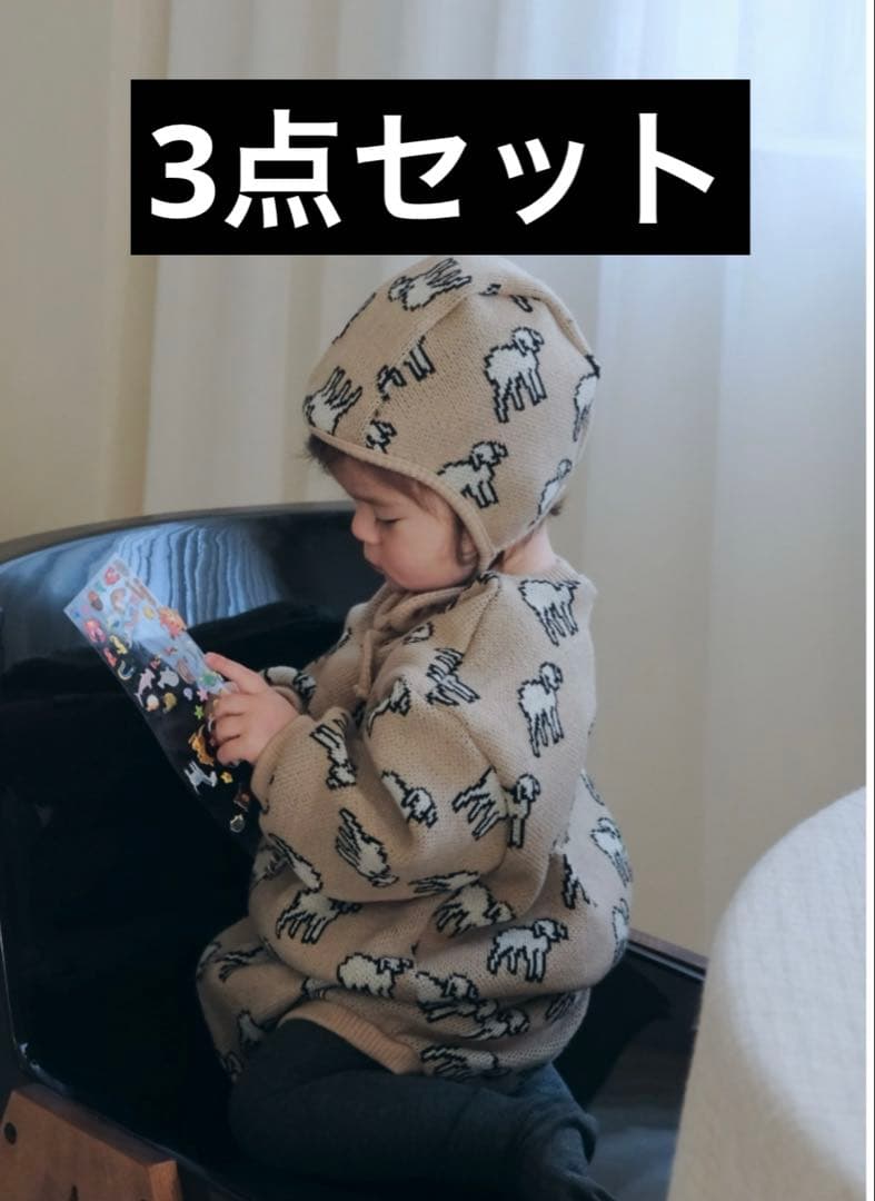 【monmimi】子羊シリーズ　3点セット　BABY/XS monchichi mascot keychain set of 3 colors Pink green blue size