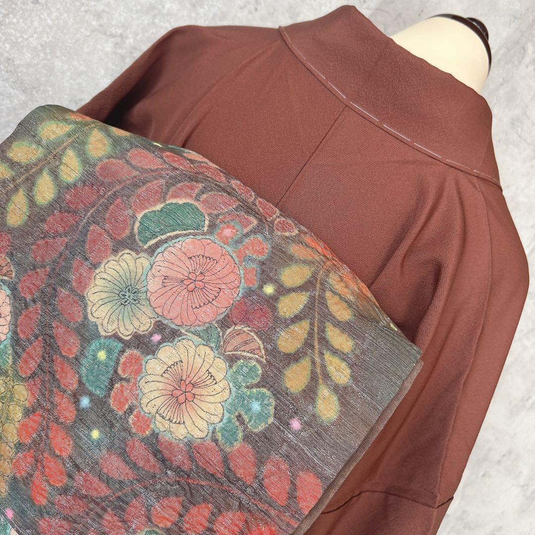 訪問着フルセット 辻が花 ヤマト謹製 着物 正絹 茶色 裄丈68cm 着物