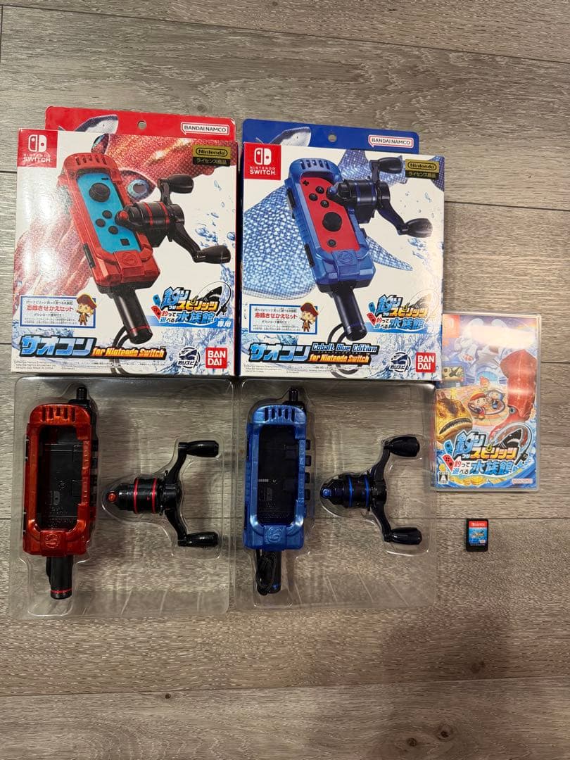 Switch 釣りスピリッツ 水族館 サオコン 赤 青 セット Amazon.co.jp: 釣りスピリッツ 釣って遊べる水族館 + 専用サオコン赤+