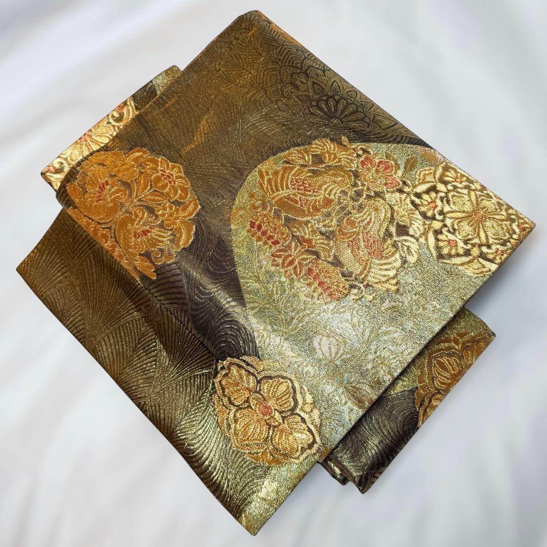 一体型 ワンタッチ帯 作り帯 マジックテープ 豪華 袋帯 二重太鼓