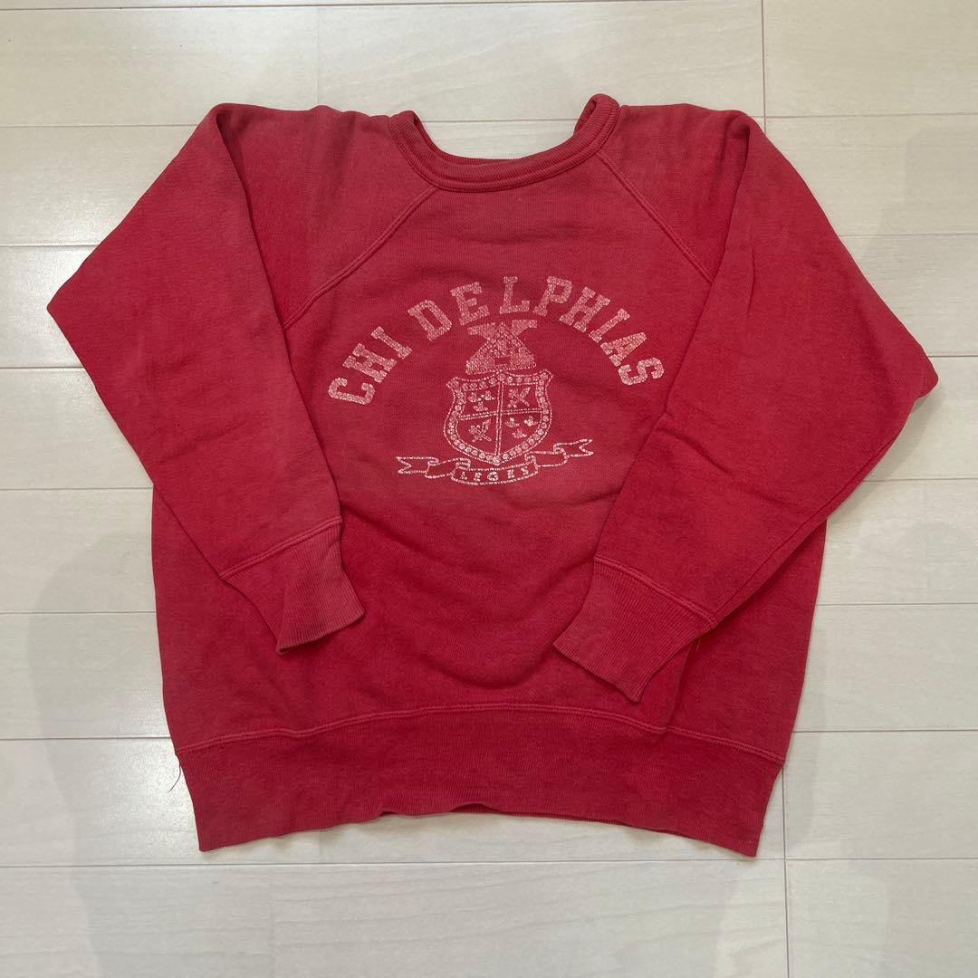 60s スウェット ヴィンテージ 脇下ガゼット フェード ラグラン