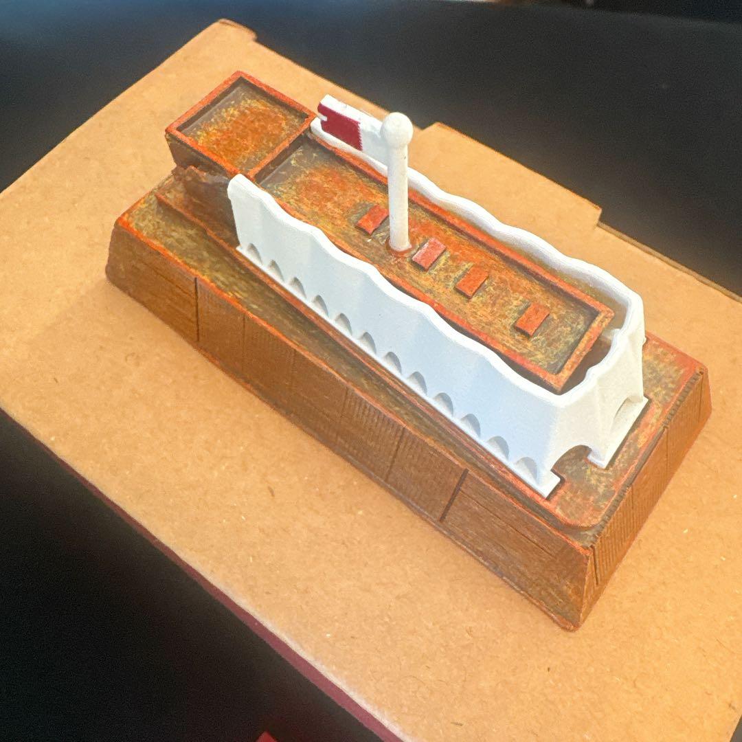 豪華ガイドマップ付き】カタール館 木製のパビリオン模型 新品未使用