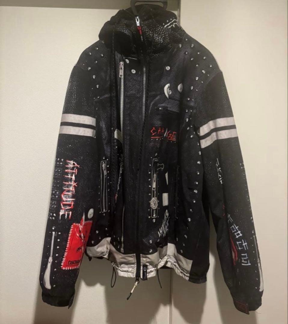 99%IS OUR FAITH ' ダウンジャケット 99%IS- × blackmeans 'OUR FAITH' PADDED JACKET color. Black BAJOWOO