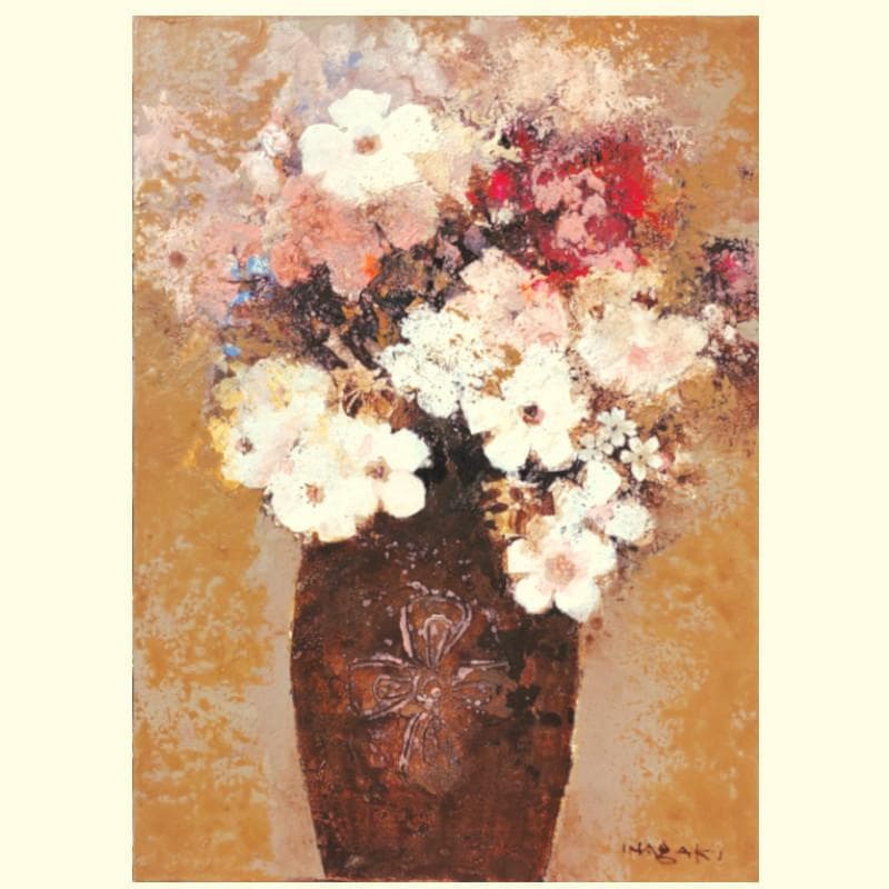 ☆ 稲垣 昌紀 ☆「白い花」 油絵 F4号 未使用！ - メルカリ