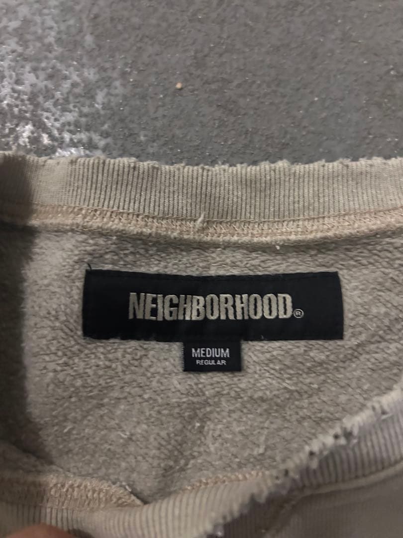 新品 NEIGHBORHOOD ダメージ加工 クルーネックスウェット ペイント