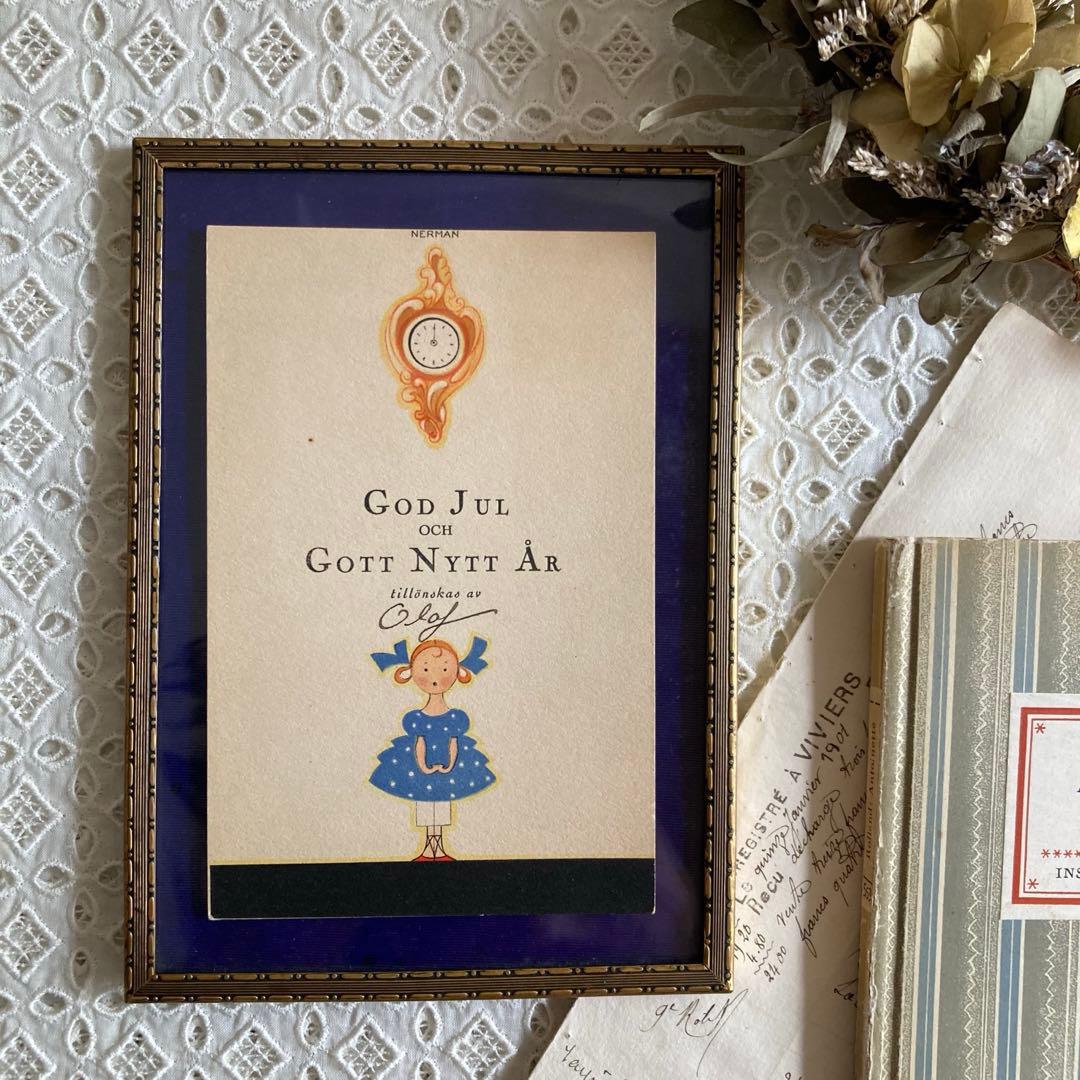 アンティークフレームA★超希少スウェーデン1920年代エイナルネイマンカード入り アンティークフレームA☆超希少スウェーデン1920年代エイナルネイマン