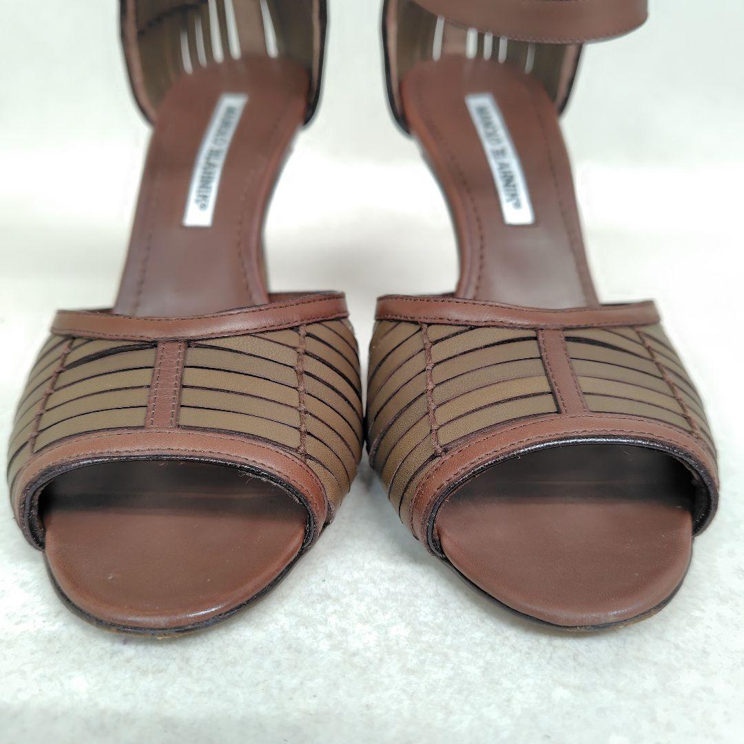 ★美品★マノロブラニク パンプス 23.5cm サンダル ウィーブ ピンヒール