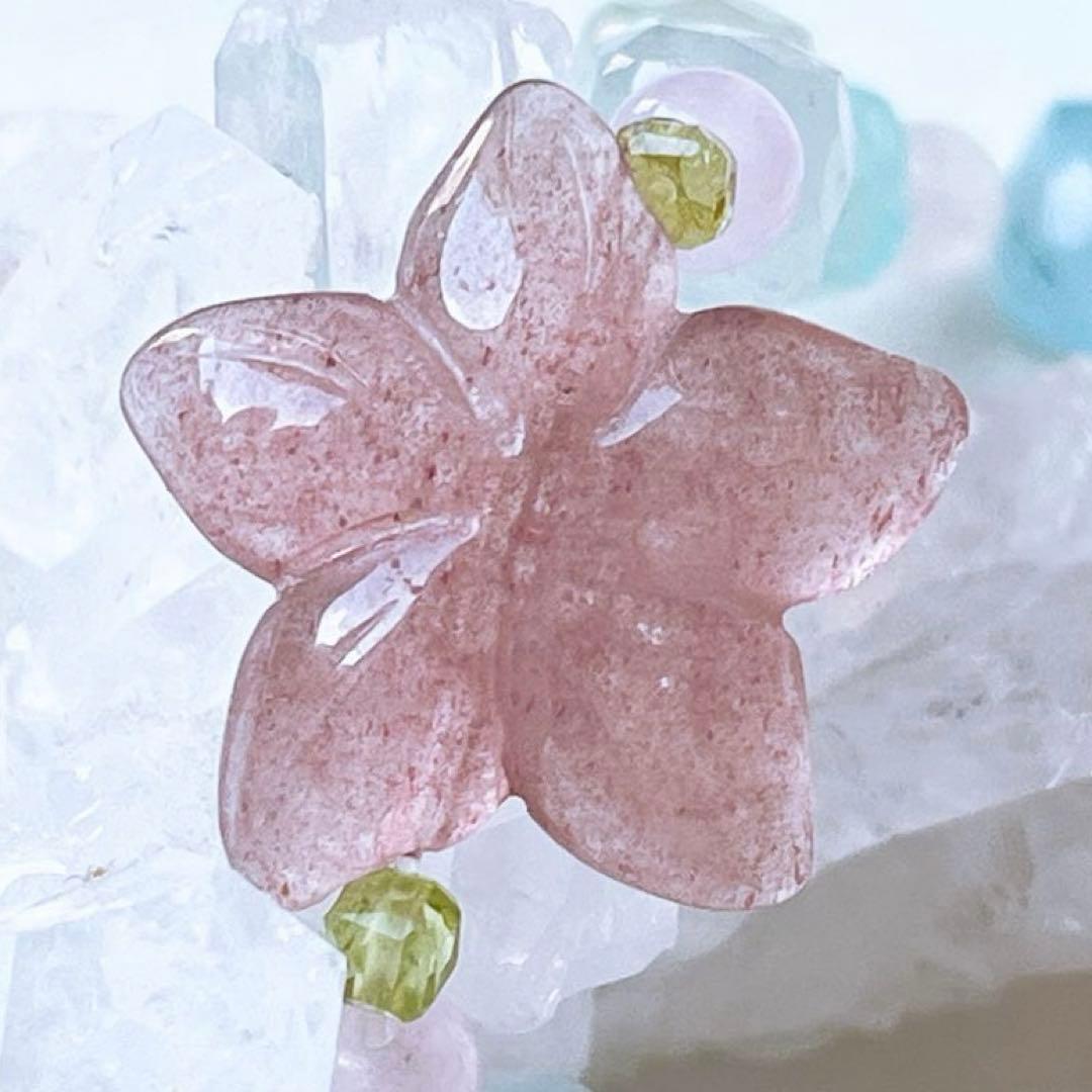 まゆ様♥️スターローズクォーツ＆ストロベリークォーツプルメリア