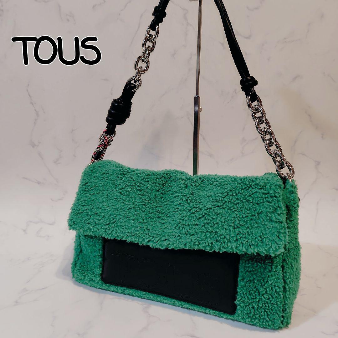 TOUS トウス シープスキン ラージクロスボディバッグ グリーン TOUS トウス シープスキン ラージクロスボディバッグ グリーンの通販