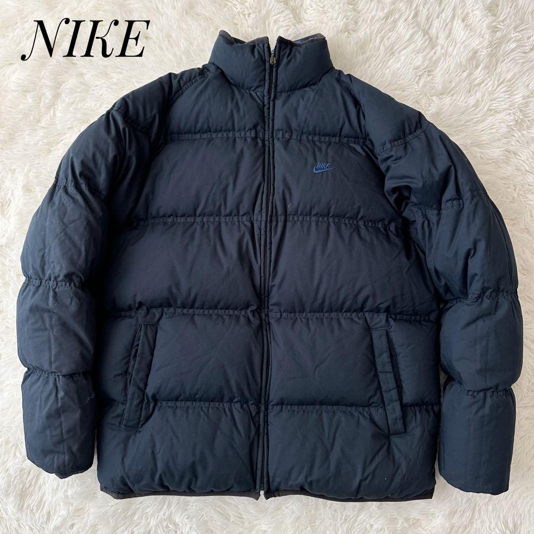 NIKE ナイキ ダウンジャケット リバーシブル 肉厚 ネイビー&ブルー XL