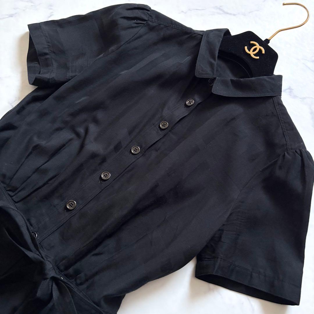 極美品 BURBERRY LONDON シャツワンピース シャドーチェック 黒 - メルカリ