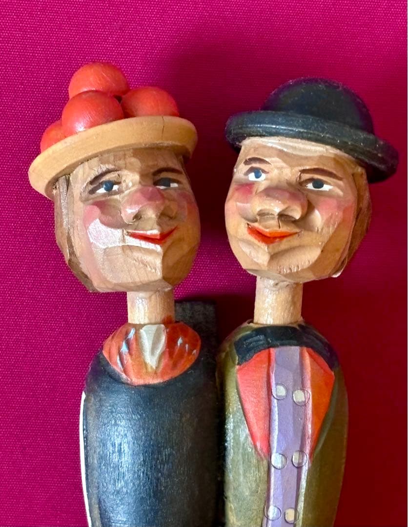 ドイツ製☆ハンドメイド木彫りからくり人形のワインボトルストッパー