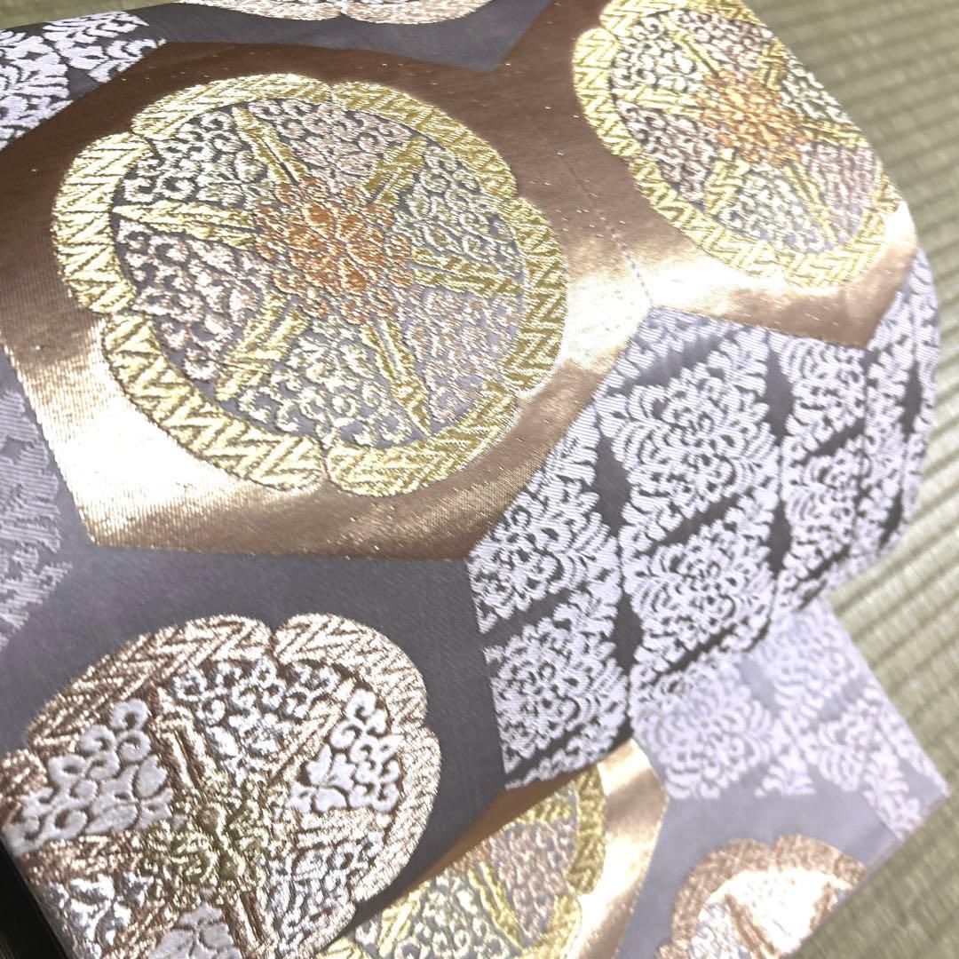 正絹　袋帯《亀甲花紋様》