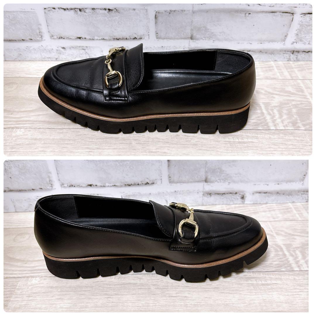 DIANA】 ダイアナ （23cm） ビットローファー 厚底 革靴 ブラック